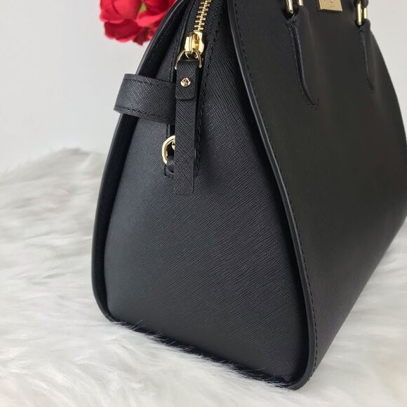 ♥️ NWT KATE SPADE BLACK LEATHER SATCHEL ♥️ - Picture 5 of 8